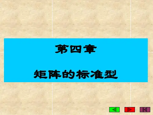 矩阵理论第四章 矩阵的标准形