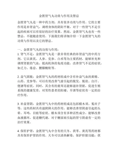 金匮肾气丸功效与作用及禁忌
