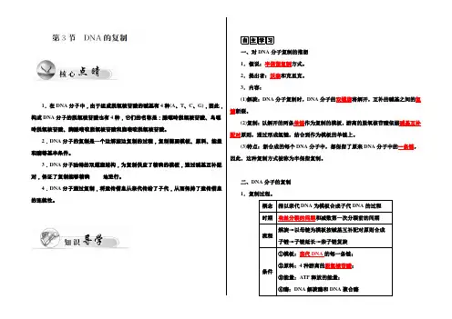 2021-2022高中生物人教版必修2习题：第3章 第3节 DNA的复制 