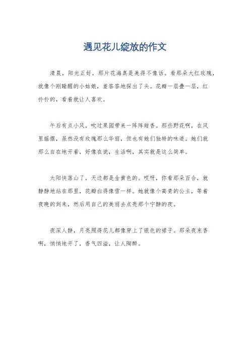 遇见花儿绽放的作文