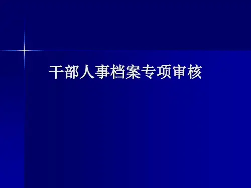 干部人事档案专项审核..