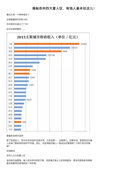 揭秘苏州四大富人区，有钱人基本住这儿！