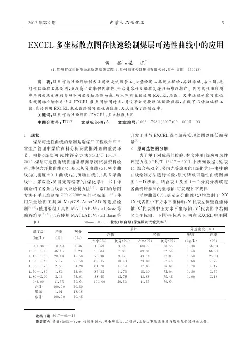 EXCEL多坐标散点图在快速绘制煤层可选性曲线中的应用