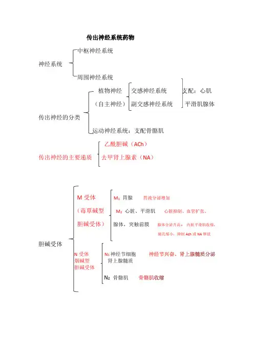 传出神经系统的药物知识点总结