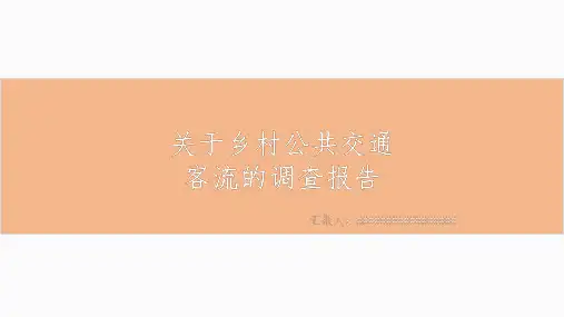 乡村公共交通出行调查报告