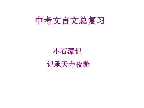中考语文 文言文复习 小石潭记、记承天寺夜游复习