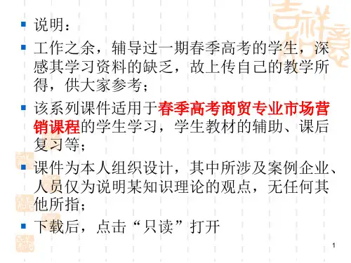 春季高考-商贸专业-市场营销技能操作