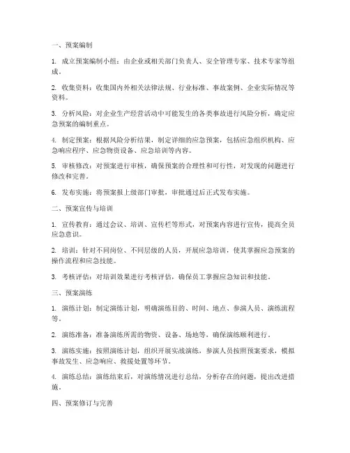应急演练预案的步骤流程