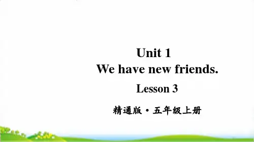 人教精通版五年级上英语Lesson3教学课件