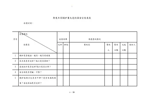 火力发电厂全套安全检查表