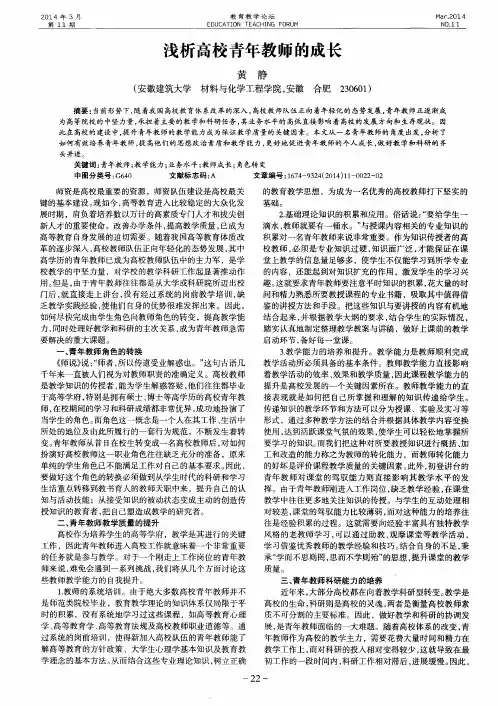 浅析高校青年教师的成长