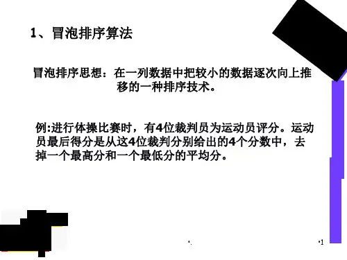 排序算法的程序实现PPT精品文档