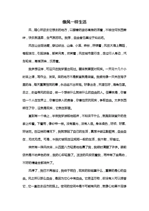 像风一样生活