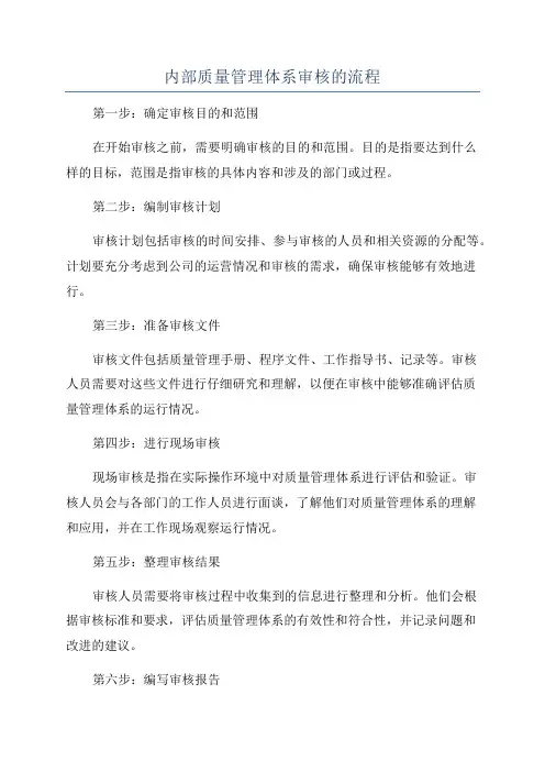 内部质量管理体系审核的流程