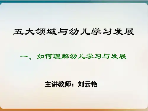 五大领域与幼儿学习发展概述经典课件(PPT90页)