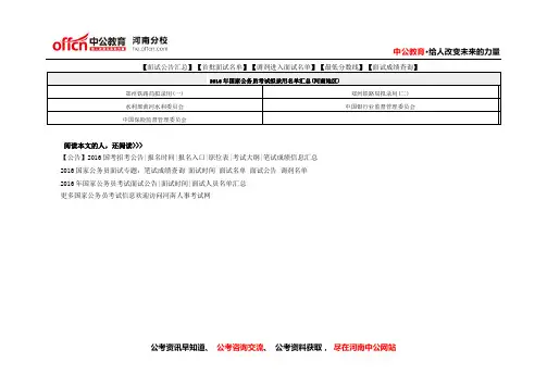 国家公务员考试：2016年国家公务员考试拟录用名单汇总