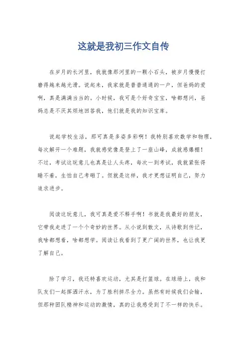 这就是我初三作文自传