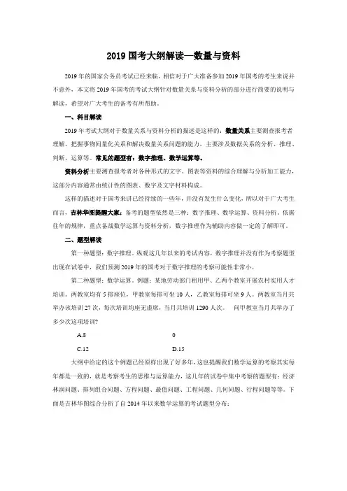 2019年国考大纲解析-数量资料