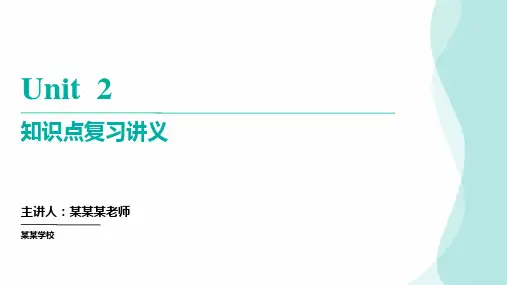 Unit2知识点复习牛津译林版八年级英语下册(课件)