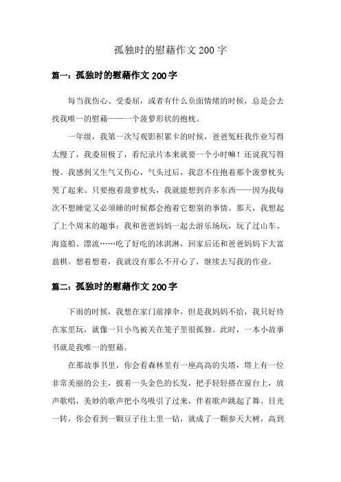 孤独时的慰藉作文200字