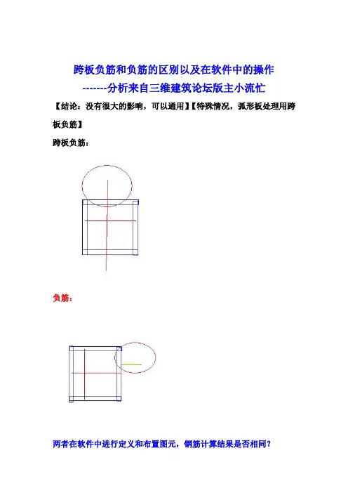 跨板负筋和负筋的区别以及在软件中的操作