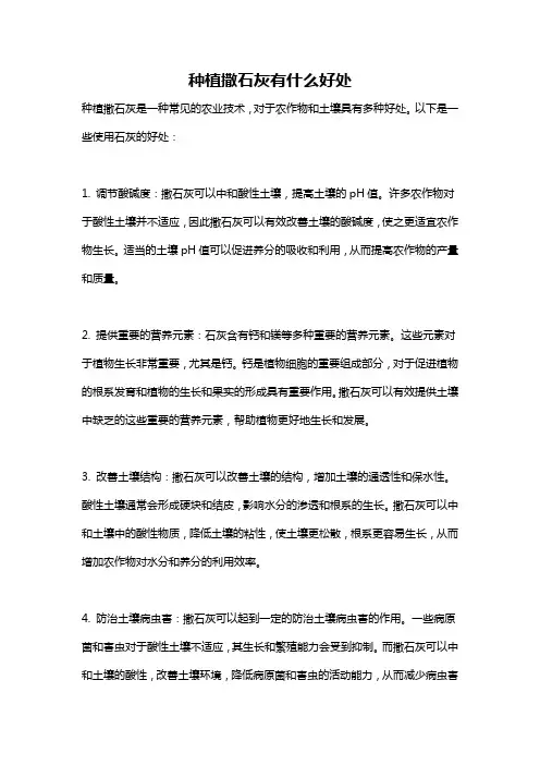 种植撒石灰有什么好处