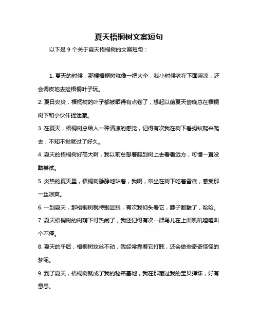 夏天梧桐树文案短句