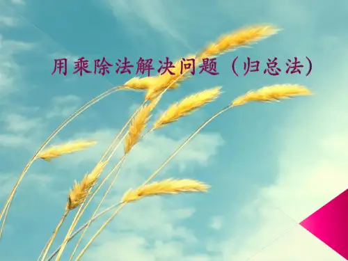 用乘除法解决问题(归总法)