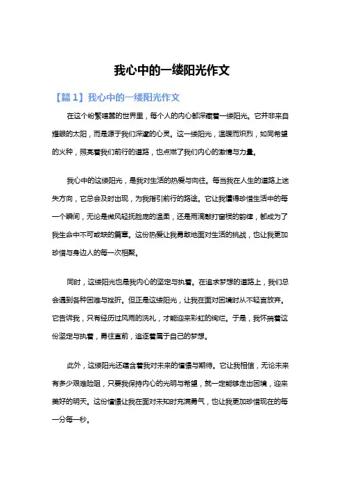 我心中的一缕阳光作文