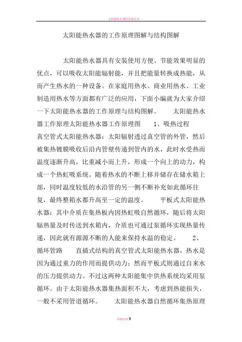 太阳能热水器的工作原理图解与结构图解