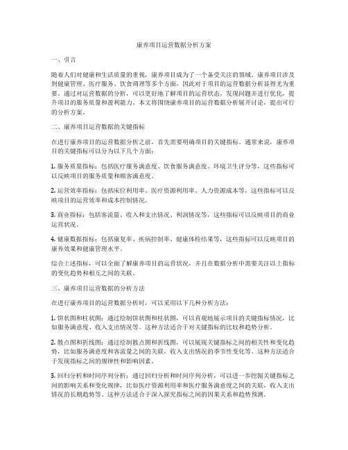 康养项目运营数据分析方案