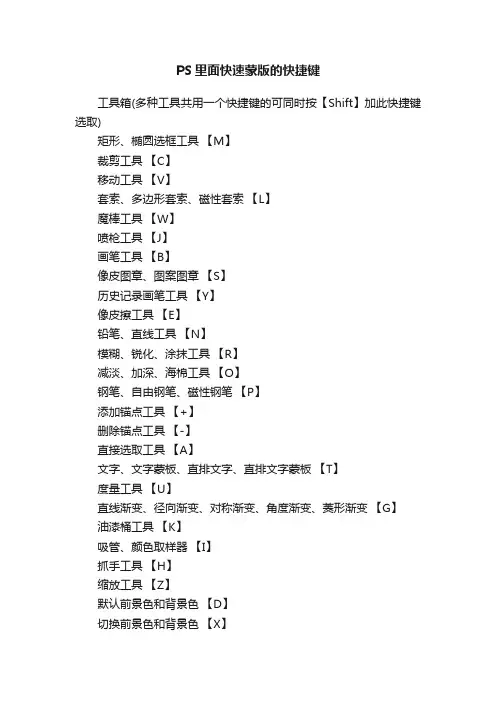 PS里面快速蒙版的快捷键