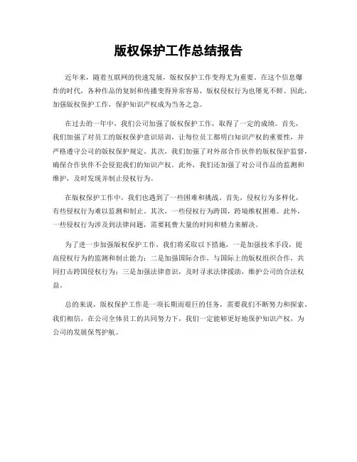 版权保护工作总结报告