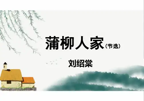 8 蒲柳人家 教学课件(共43张PPT)-初中语文 部编版九年级下册