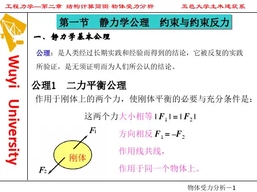 建筑力学(工程力学)课件  第2章  结构计算简图、物体受力分析