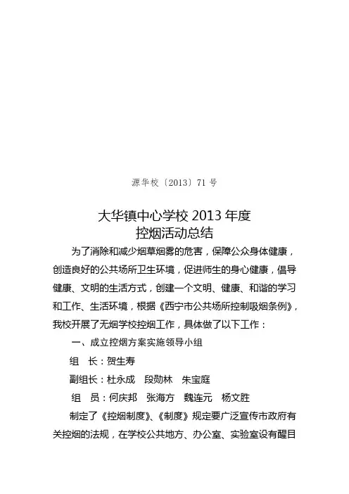 控烟活动总结