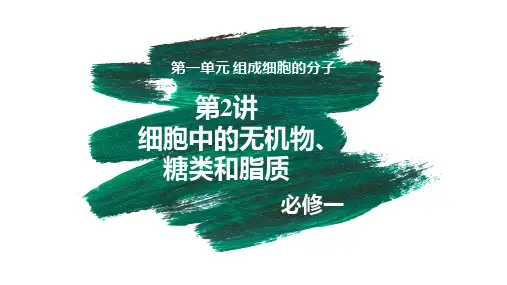 第02讲 细胞中的无机物、糖类和脂质-【备考无忧】备战2023年高考生物一轮复习优质课件