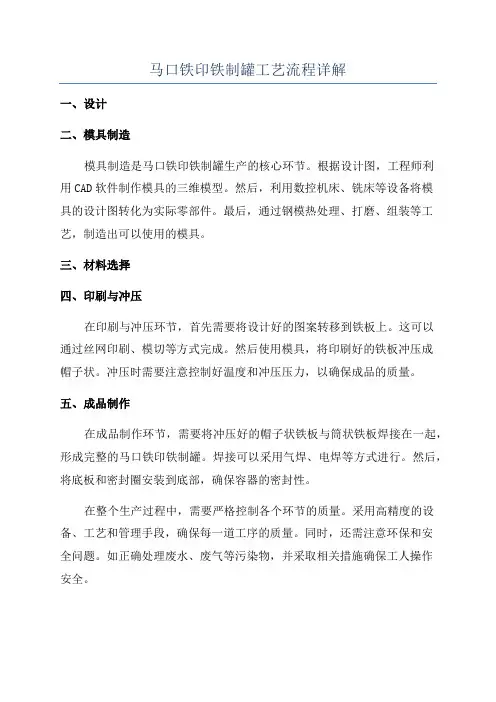 马口铁印铁制罐工艺流程详解