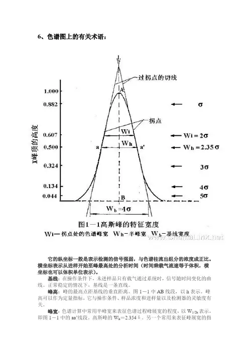 色谱图上的一般性术语