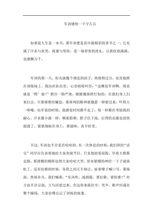 军训感悟一千字左右