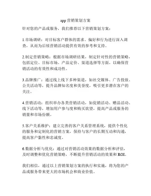 app营销策划方案