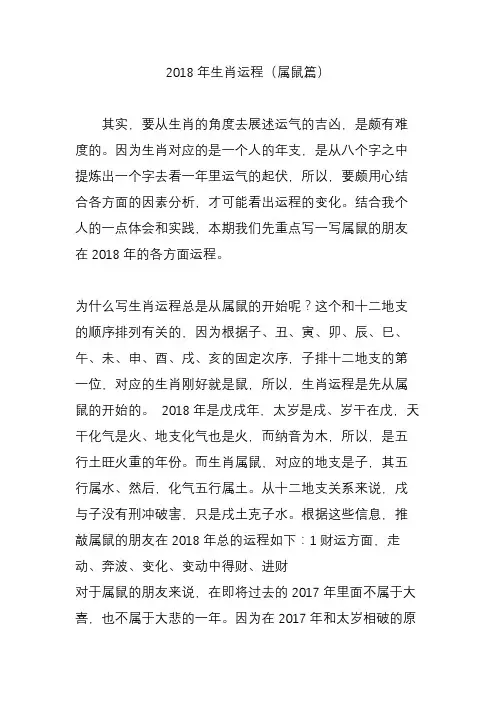 2018年生肖运程(属鼠篇)