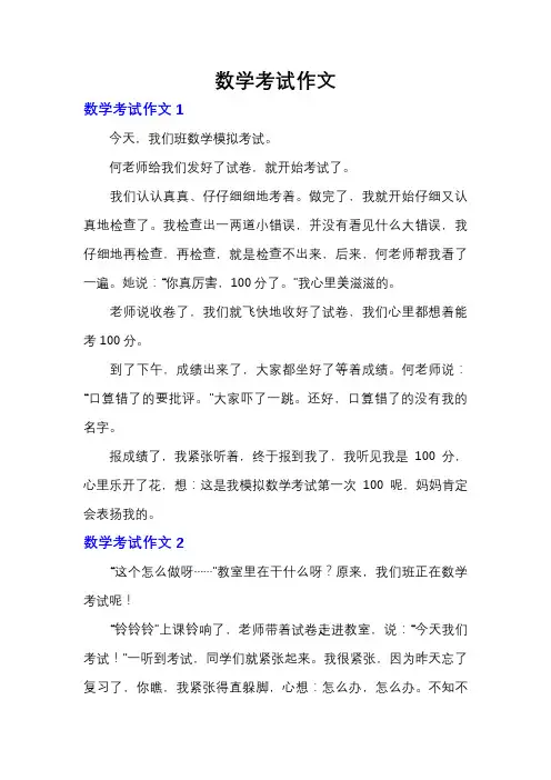 数学考试作文