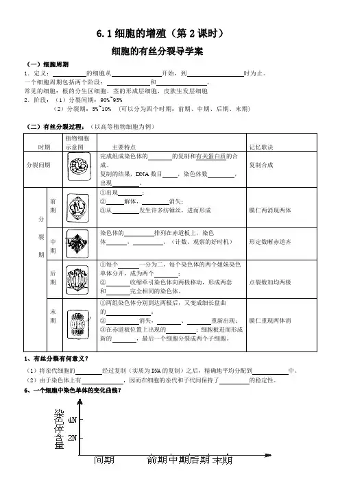 有丝分裂导学案