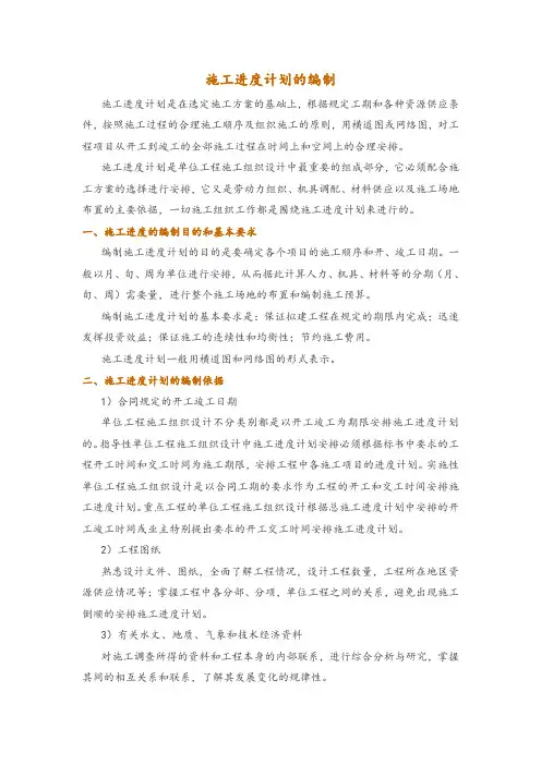 施工进度计划的编制