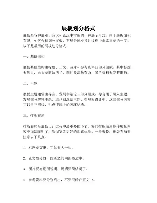 展板划分格式