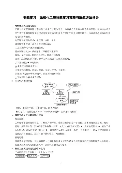 专题复习 无机化工流程题复习