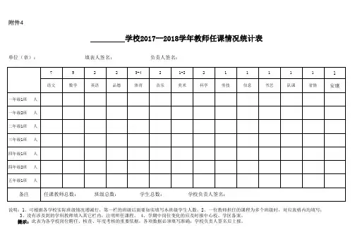小学教师任课表与总课程表