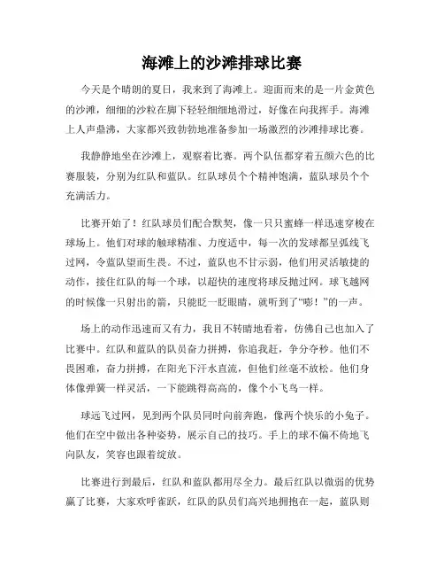 小学三年级作文这儿真美范文海滩上的沙滩排球比赛