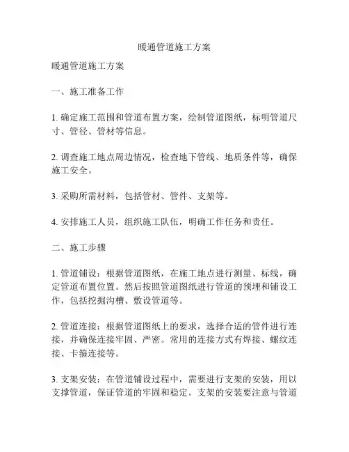 暖通管道施工方案